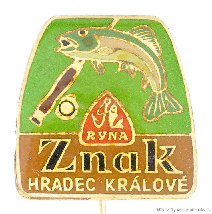 Rybářský odznak Znak Hradec Králové Ryna